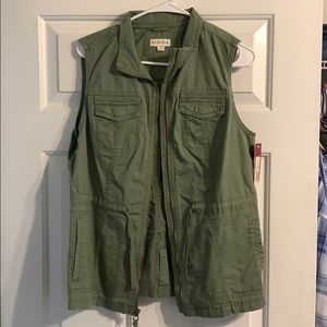 Green zip up vest